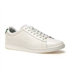 NEW LACOSTE men's carnaby evo leather sneakers in off white